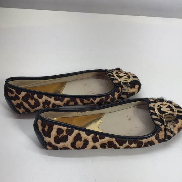 Michael Kors Hair Calf Leather Upper Leopard 🐆 Print Flat Driving Shoes - Picture 3 of 8